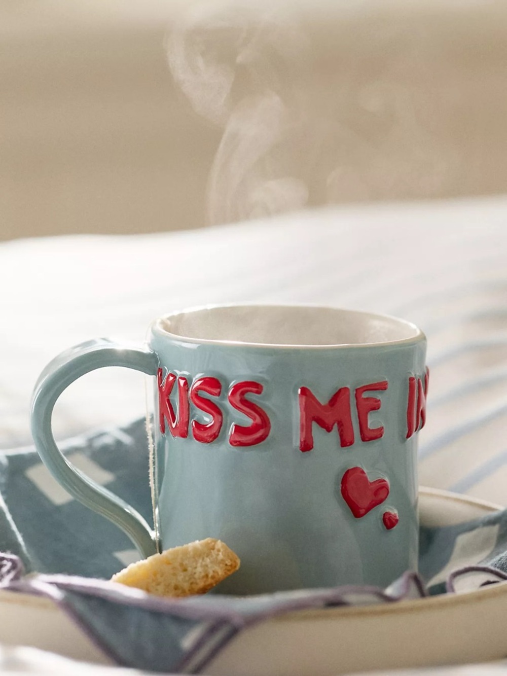 ❤️ NWT Kiss Me Instead Mug Stoneware Mug | Anthropologie - Picture 2 of 6